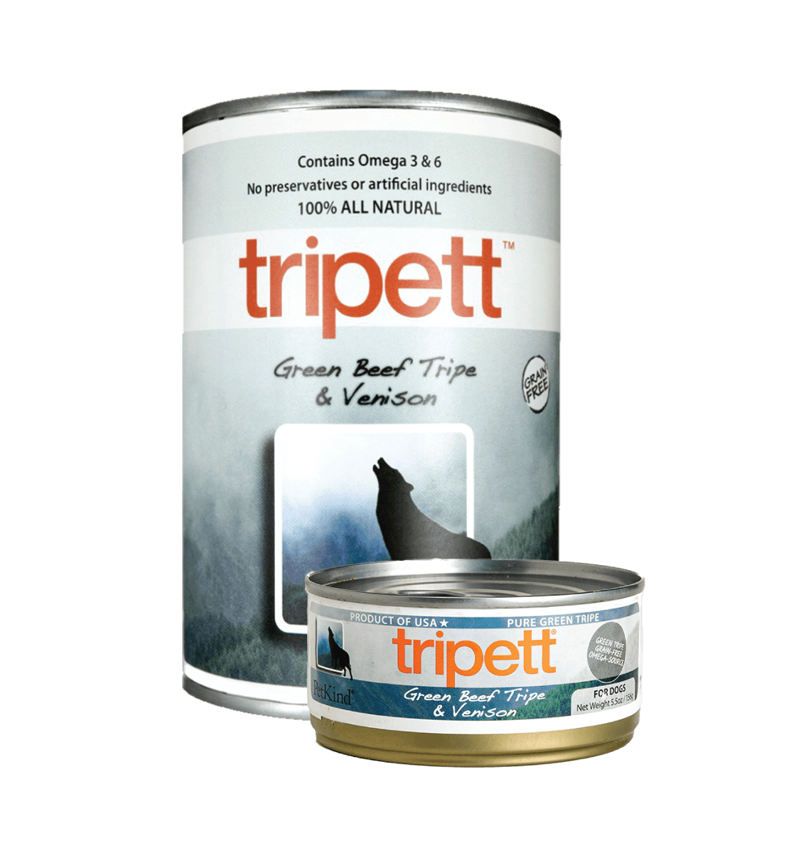 Tripett Green Beef Tripe and Venison Formula (12.8 oz and 5.5oz)